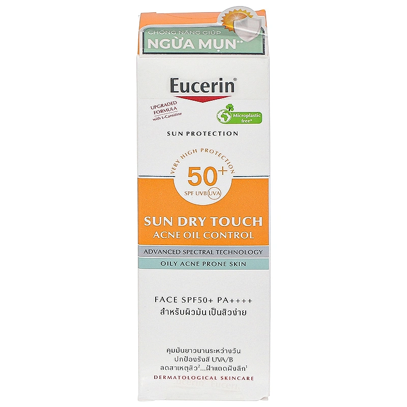 Kem chống nắng Eucerin Sun Dry Touch Acne Oil Control Face SPF 50+/PA++++ cho da nhờn mụn chai 50ml - 2